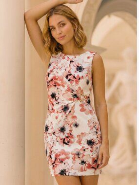 En Focus Studio Floral sleeveless dress with back zipper Size 10
